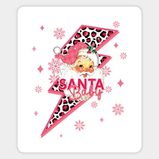 santa baby lightning bolt pink christmas Magnet